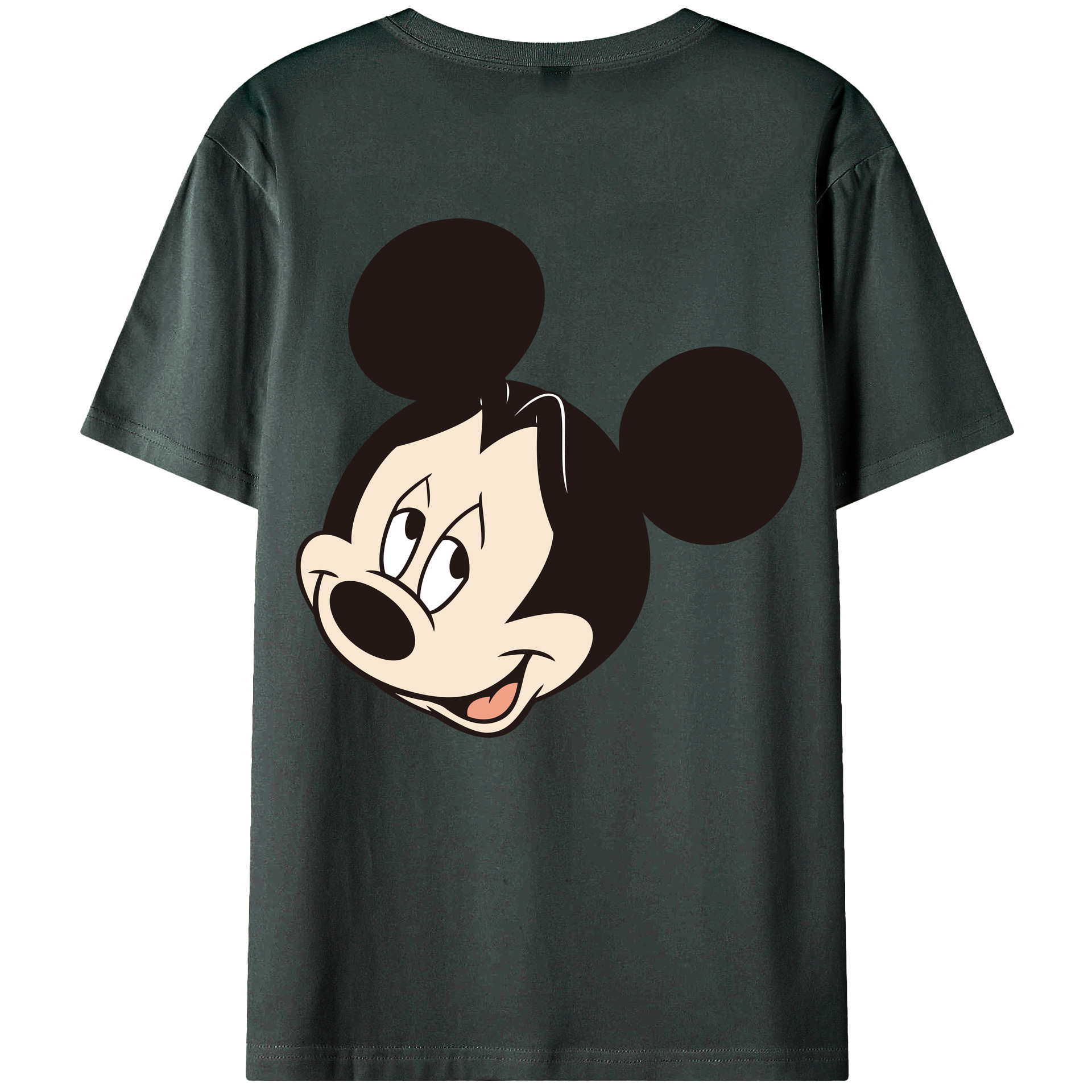 ミッキーマウス Mickey Mouse 綿100％ メンズ半袖Tシャツ（バックプリント） 通気性